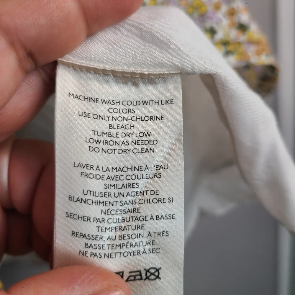 Anthropologie Yellow Lightweight Floral Cotton Collared Puff Sleeve Mini Dress - Picture 8 of 16